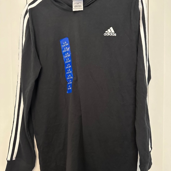 Girls Adidas Long Sleeve Hooded T shirt - Picture 1 of 7